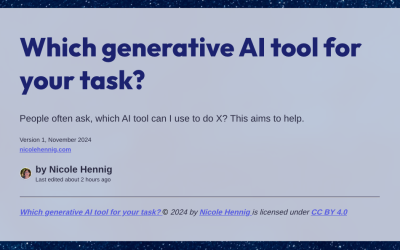 Which generative AI tool for your task?